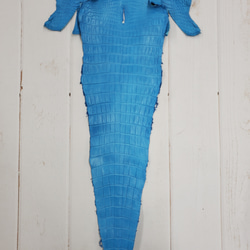 ワニ革  クロコ　半艶マット  スカイブルー No.C008603 5枚目の画像