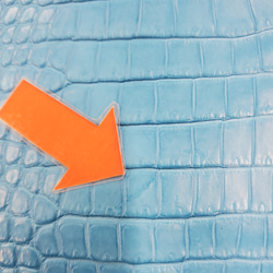 ワニ革  クロコ　半艶マット  スカイブルー No.C008603 11枚目の画像