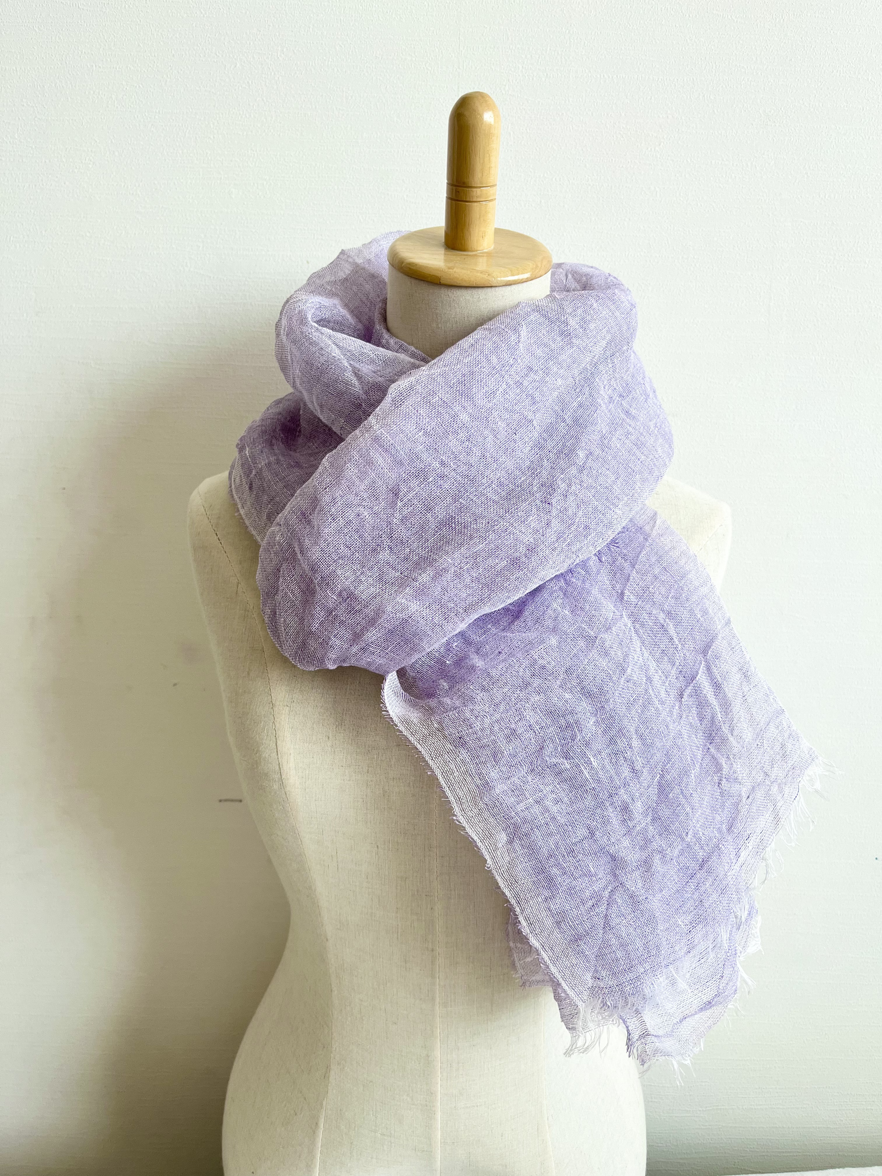 リネン ガーゼのストール＊ラベンダー