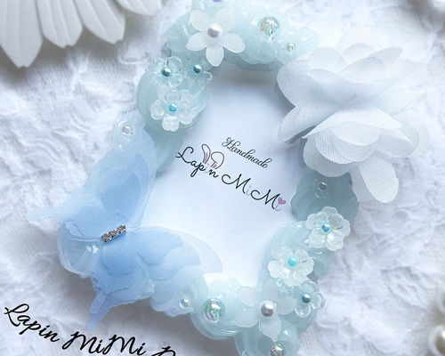 受注製作】ルー クリア ホイップデコ 硬質トレカケース B8 シフォン 蝶