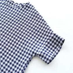 《数量限定》大人のTシャツに。リネンのワイドプルオーバーブラウス（ギンガムチェック）TP34. 14枚目の画像