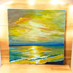 海の風景 キャンバス 20×20キャンバス At sunset 海 絵画 73wave 通販 19584176｜Creema