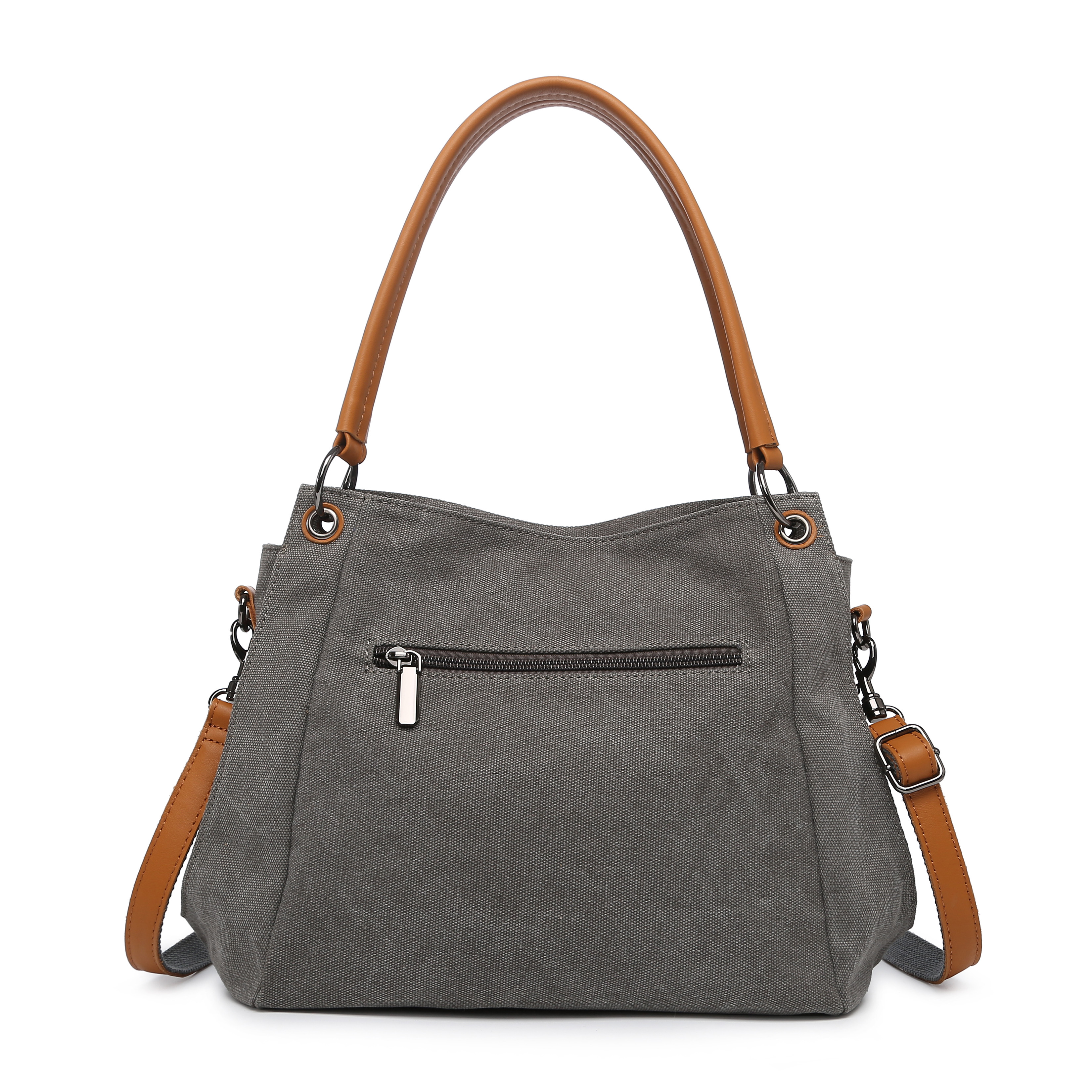 トートバッグ キャンバス 帆布×牛革 コンビ ショルダートートバッグ レディース バッグ 鞄 ショルダートート グレー