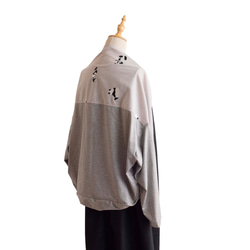 春夏秋【パンダのカーディガン】刺繍　ライトグレー　冷房対策　日焼け止め 3枚目の画像