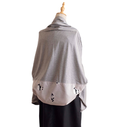 春夏秋【パンダのカーディガン】刺繍　ライトグレー　冷房対策　日焼け止め 6枚目の画像