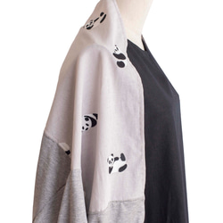 春夏秋【パンダのカーディガン】刺繍　ライトグレー　冷房対策　日焼け止め 4枚目の画像