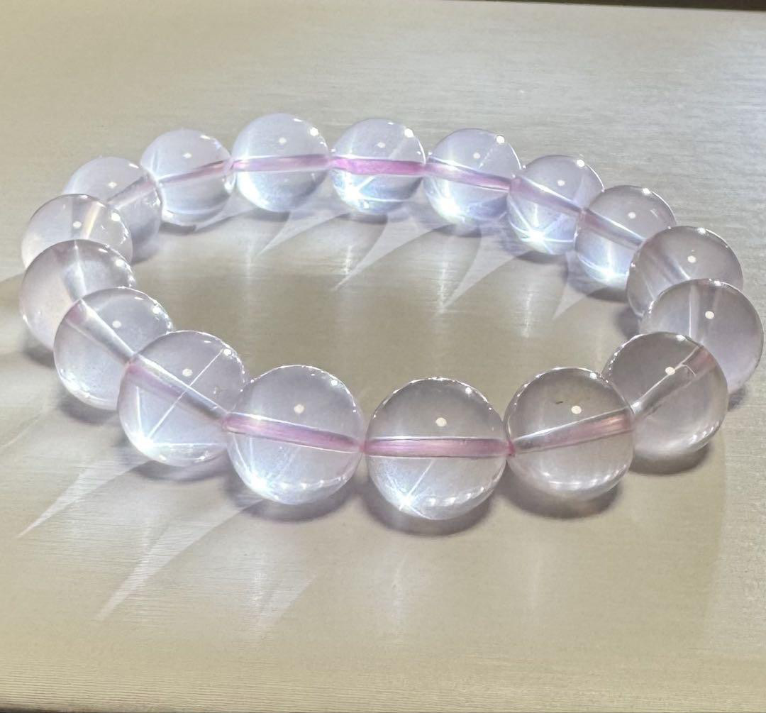 【高品質 スターローズクォーツ】優しい光に包まれる愛と癒しのブレスレット 天然石