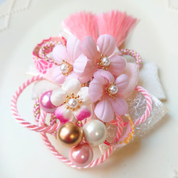 【桜と和紐の髪飾り】ダブルタッセル＊七五三や卒業式に＊ヘアクリップ 13枚目の画像