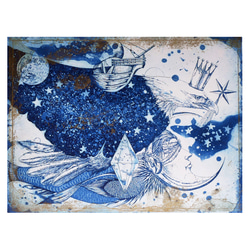 テンペラ画 テンペラ画【星界の観測者】 絵画 MIU.ART 通販 19584242