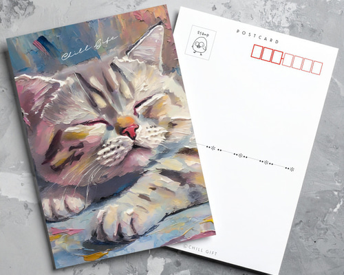 手のひらの中の絵画展~まどろみの猫~ ポストカード ハガキ 葉書