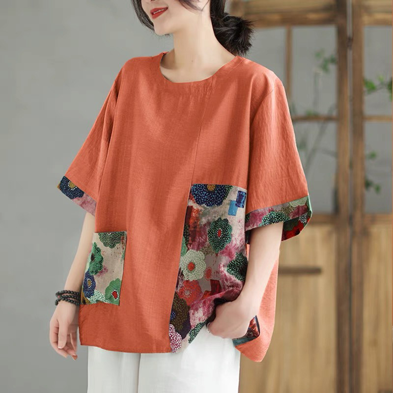 レディースコットンラミー 半袖Tシャツ インナートップス