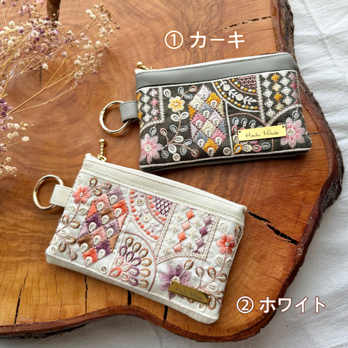 送料無料】高見えフェイクレザー⌇キーリング付きで使い方色々⌇インド