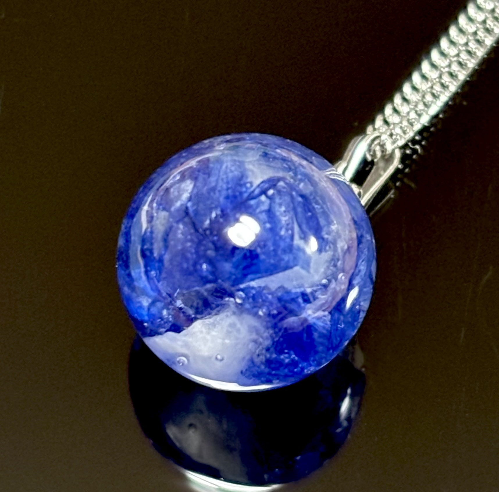 【blue ever】ブルーエバー 天然あおばなのネックレス(ガラス玉)草津ブランド