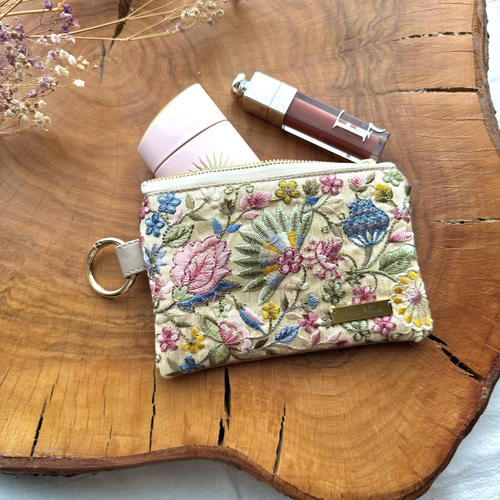 送料無料】高見えフェイクレザー⌇キーリング付きで使い方色々⌇インド