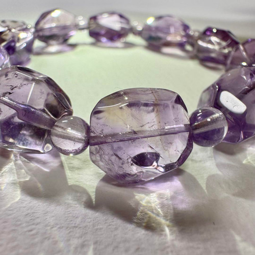 【アメトリン】紫と黄金が溶け合う透明感 天然石 ブレスレット アメトリン】紫と黄金が溶け合う透明感 天然石 ブレスレット