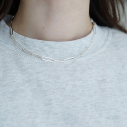 SILVER925 volume ロングクリップチェーンネックレス 41cm 9枚目の画像