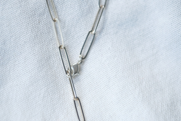 SILVER925 volume ロングクリップチェーンネックレス 41cm 15枚目の画像
