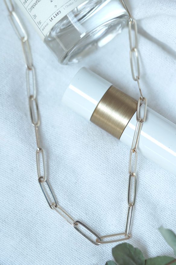 SILVER925 volume ロングクリップチェーンネックレス 41cm 7枚目の画像