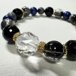 キラキラ 花火ルチル シルバー 水晶 10mm ブレスレット 天然石