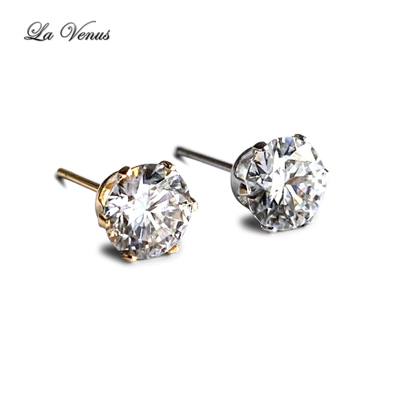 ✴︎つけっぱなしOK✴︎ 奇跡の宝石 モアサナイト スタッドピアス 大粒