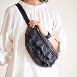 mina perhonen yukinohiハンドメイド ボディバッグ リネン麻 mina perhonen yukinohiハンドメイド ボディバッグ リネン麻