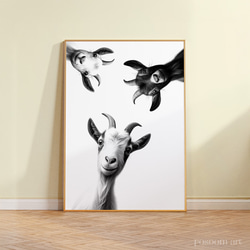 なにしてるズ？] ヤギ親子 アートポスター [ 牧場シリーズ ] 写真