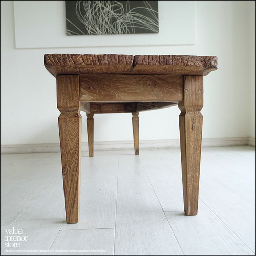 無垢材 オールドチーク一枚板テーブルEinz 座卓 センターテーブル