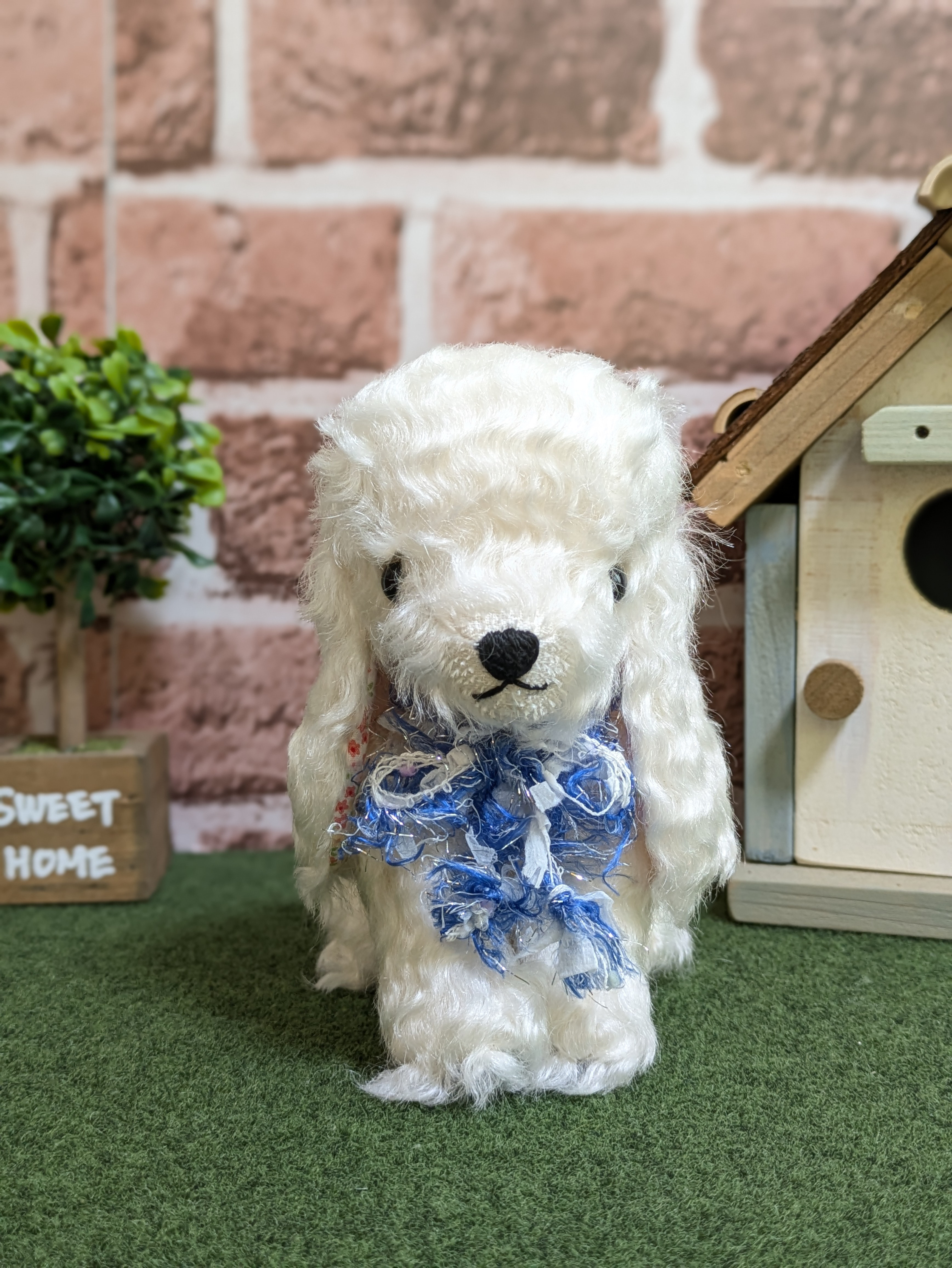 いぬのぬいぐるみ　ふわふわ毛並み　大きなお耳のまっ白わんちゃん　プレゼント　記念品にもオススメ