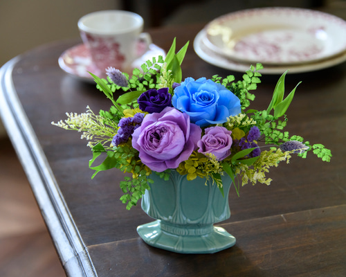 プリザーブドフラワーフラワーアレンジメント　紫 499171b559cbc41d226900ecf56f33