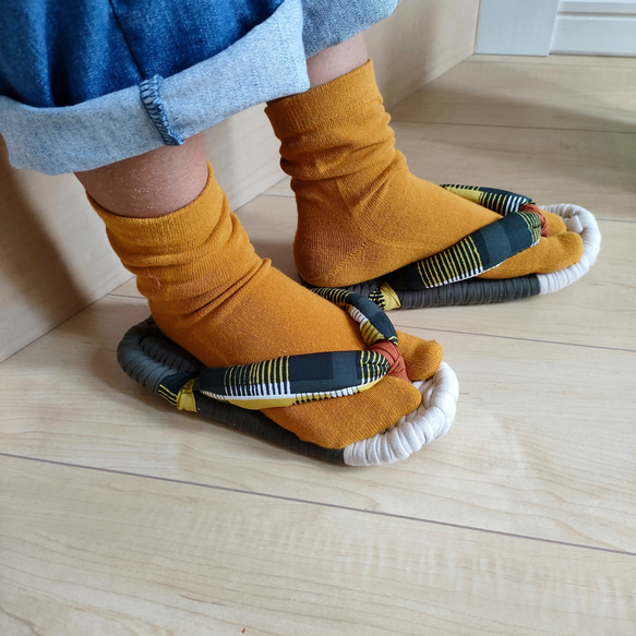 サイズ選べる【布ぞうり／TSUMUGI】夏の香（ネイビー）　　受注制作 ルームシューズ 12枚目の画像