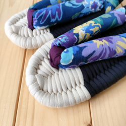 サイズ選べる【布ぞうり／TSUMUGI】夏の香（ネイビー）　　受注制作 ルームシューズ 4枚目の画像