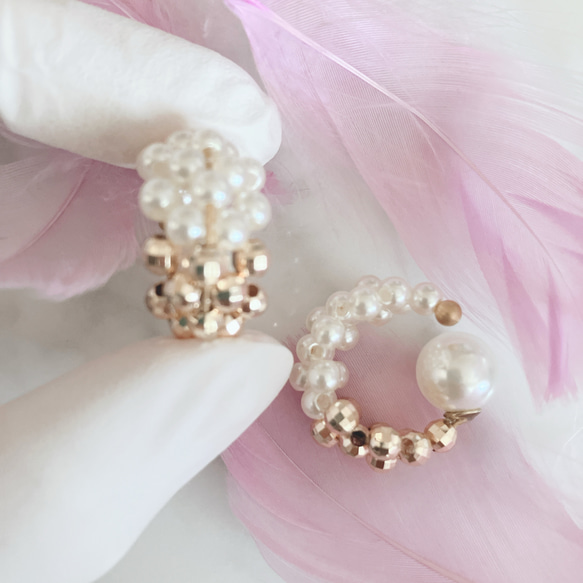 さとう式公式カフ】バイカラー・ゴールド✳︎まるでイヤリングのような