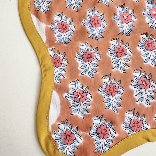 ブロックプリント うねうねガーゼブランケット その他インテリア雑貨