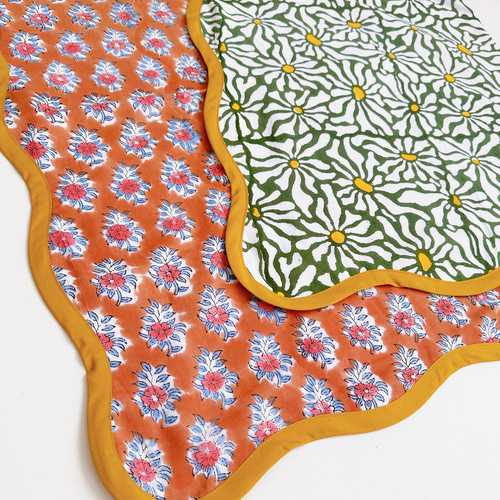 ブロックプリント うねうねガーゼブランケット その他インテリア雑貨