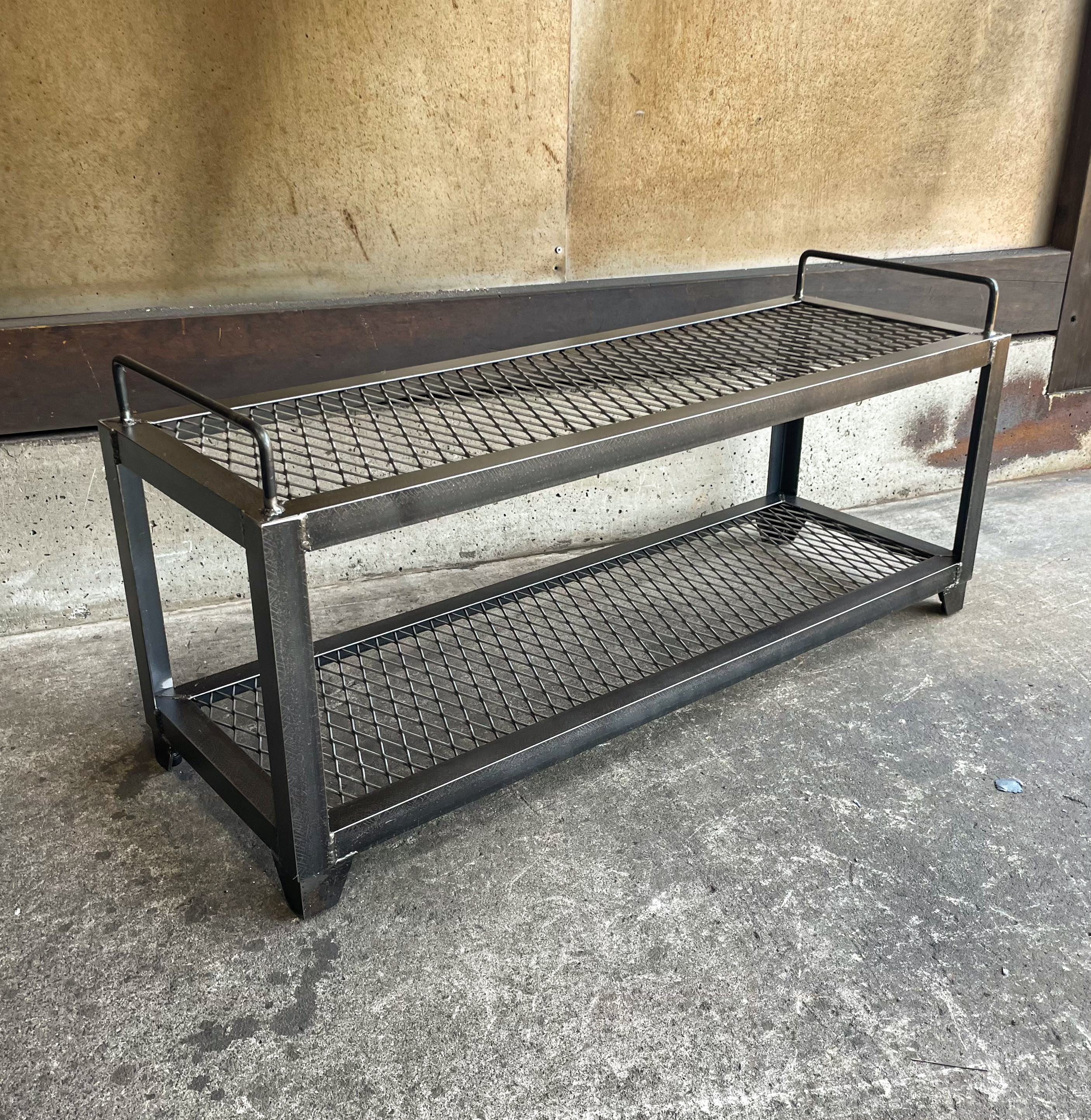 アイアンラック［左右柵］　アイアン家具　シューズラック　植物棚　インダストリアル