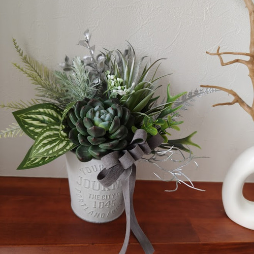 枯れない観葉植物2こセット グリーンアレンジメント 男前インテリア