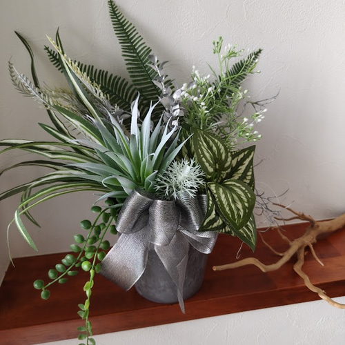 枯れない観葉植物2こセット グリーンアレンジメント 男前インテリア