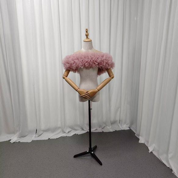 送料無料！フラワーオフショルダー くすみピンク ふわふわ もこもこ  