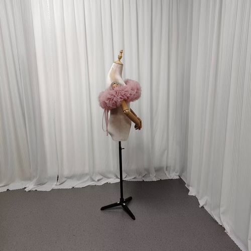 送料無料！フラワーオフショルダー くすみピンク ふわふわ もこもこ  