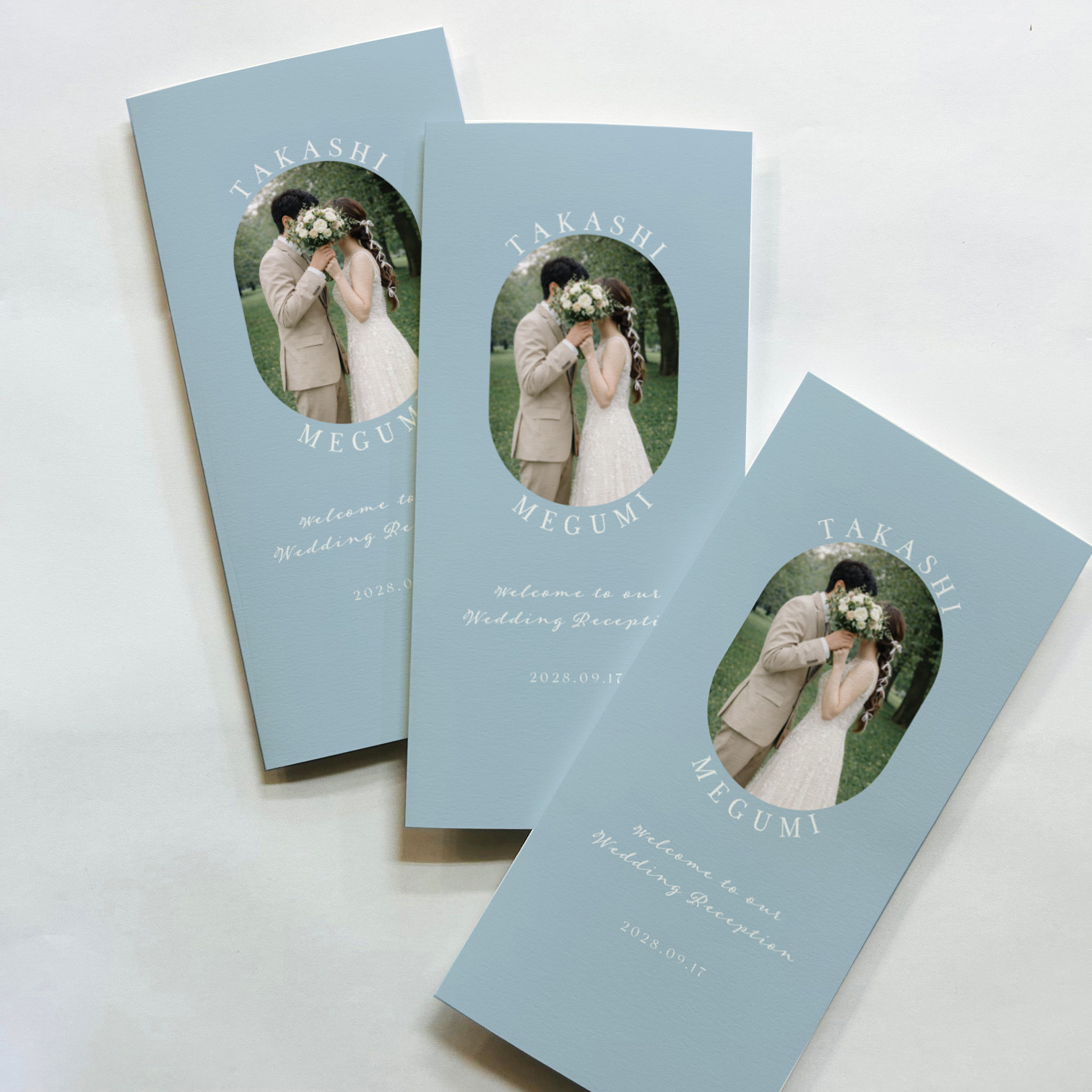 三つ折り｜席次表photo02｜A4サイズ ｜選べるカラー｜結婚式｜披露宴