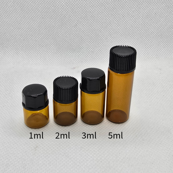 【遮光瓶 アンバー（茶色） ガラス製】 アロマオイルや化粧品の保存に最適！【4サイズ展開】 2枚目の画像