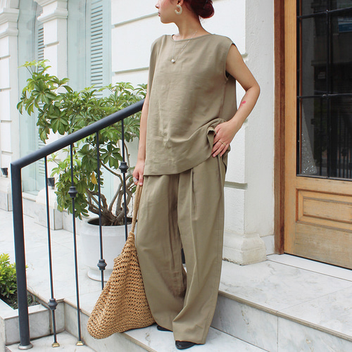 FRMR. ストレッチセットアップ カーキ サイズ2XL ◉さらっと冷感セットアップ◉ モードシックなセットアップ カーキ