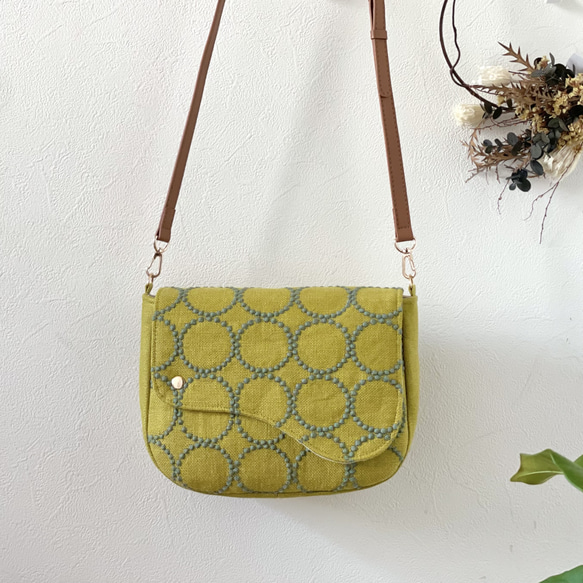 ⚮̈ミナペルホネン tambourine yellow ピアノフラップポシェット