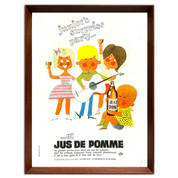 JUS DE POMME ジュース 1960年代 フランス ヴィンテージ 雑誌 広告 額付 ポスター 3枚目の画像
