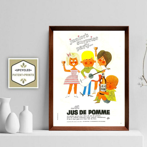 JUS DE POMME ジュース 1960年代 フランス ヴィンテージ 雑誌 広告 額