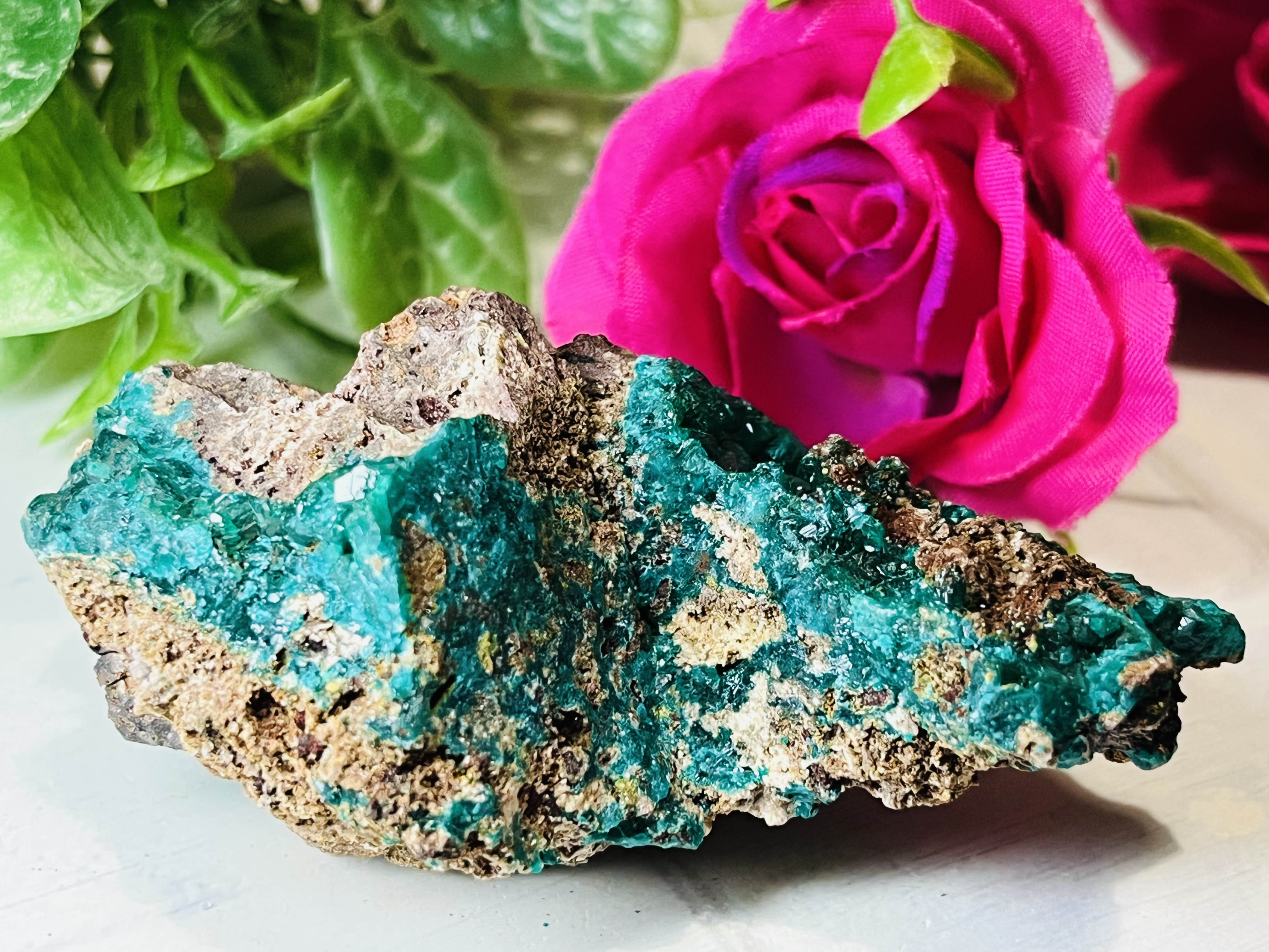 ダイオプテーズ　コンゴ産　翠銅鉱 ラフストーン　原石