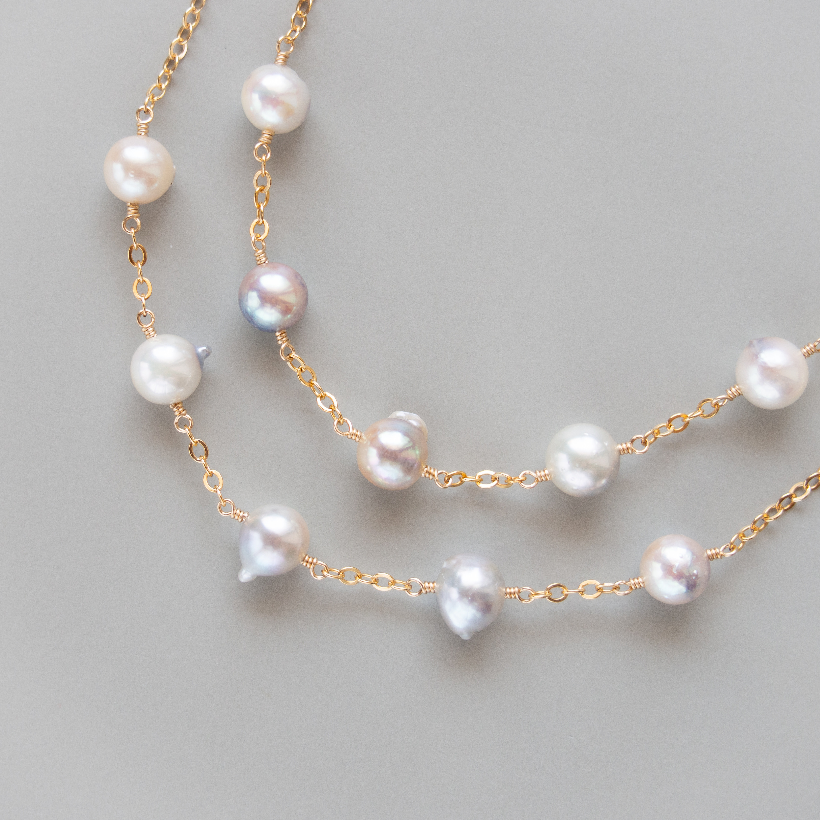 あこや真珠（バロック）のブレスレット（14KGF）