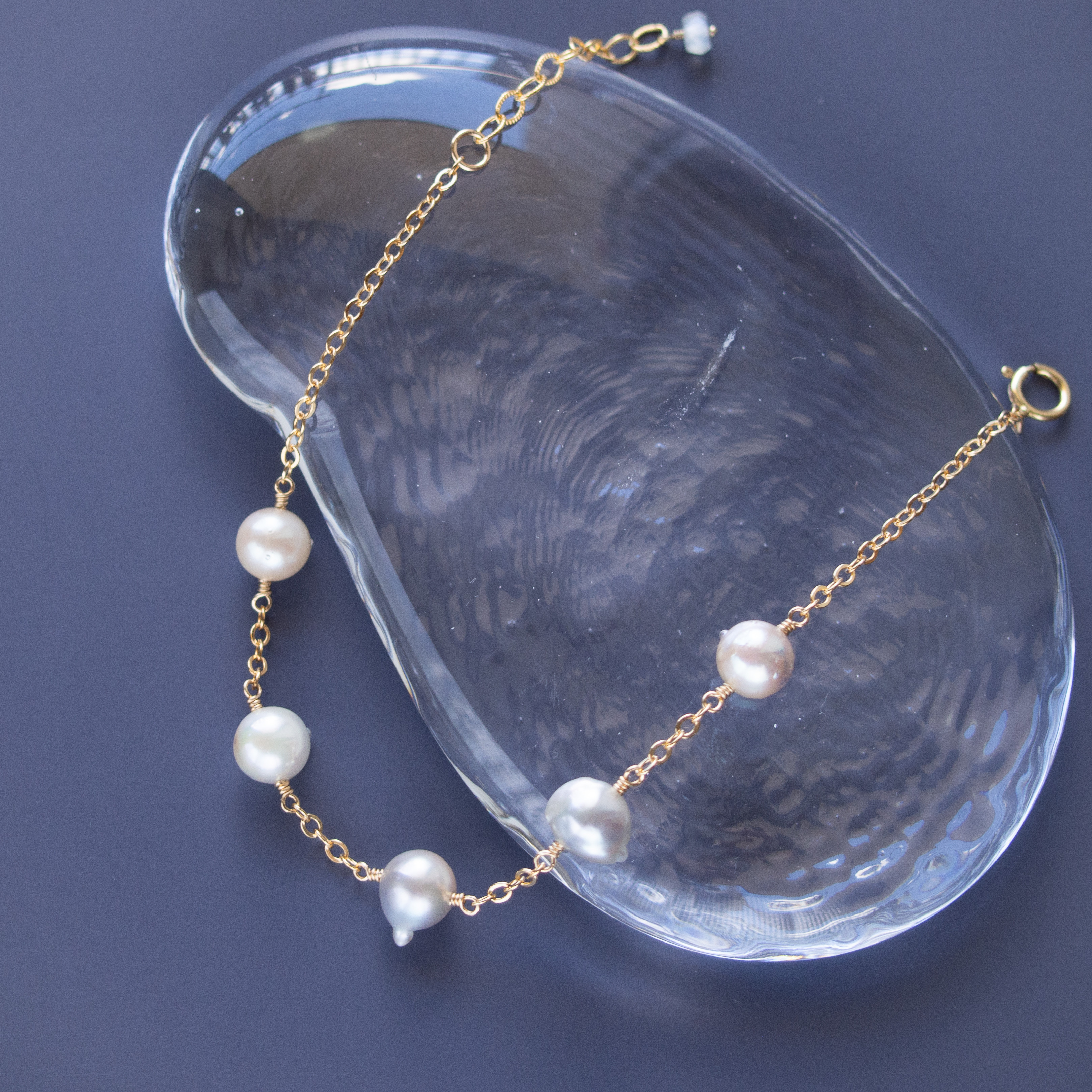 あこや真珠（バロック）のブレスレット（14KGF）
