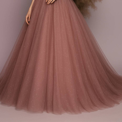 送料無料！カラードレス オフショルダー キラキラグリッターチュール