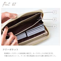 《モニター価格》カービング型押しレザー 本革 ロングウォレット 花柄 長財布 4枚目の画像